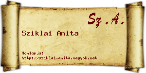 Sziklai Anita névjegykártya