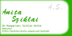 anita sziklai business card
